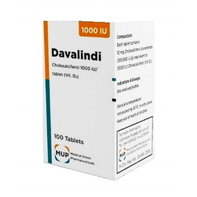 DAVALINDI 1000 I.U. ( CHOLECALCIFEROL ) ( VITAMINE D3 ) 100 TABLETS 